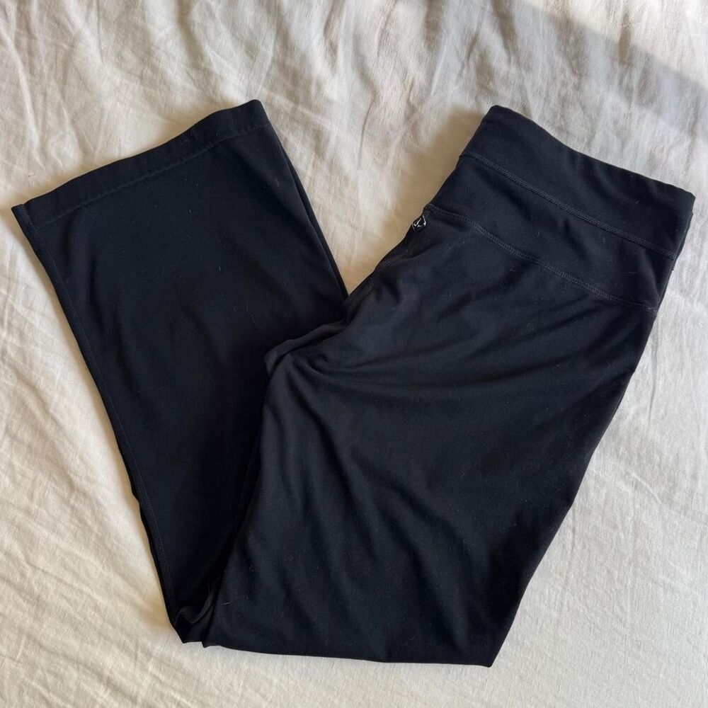 Vintage Y2K prAna Black Cropped Flare Yoga Pants Leggings L Low Rise 00s